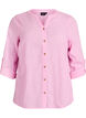 Katoenen blouse met V-hals, Roze, Packshot image number 0