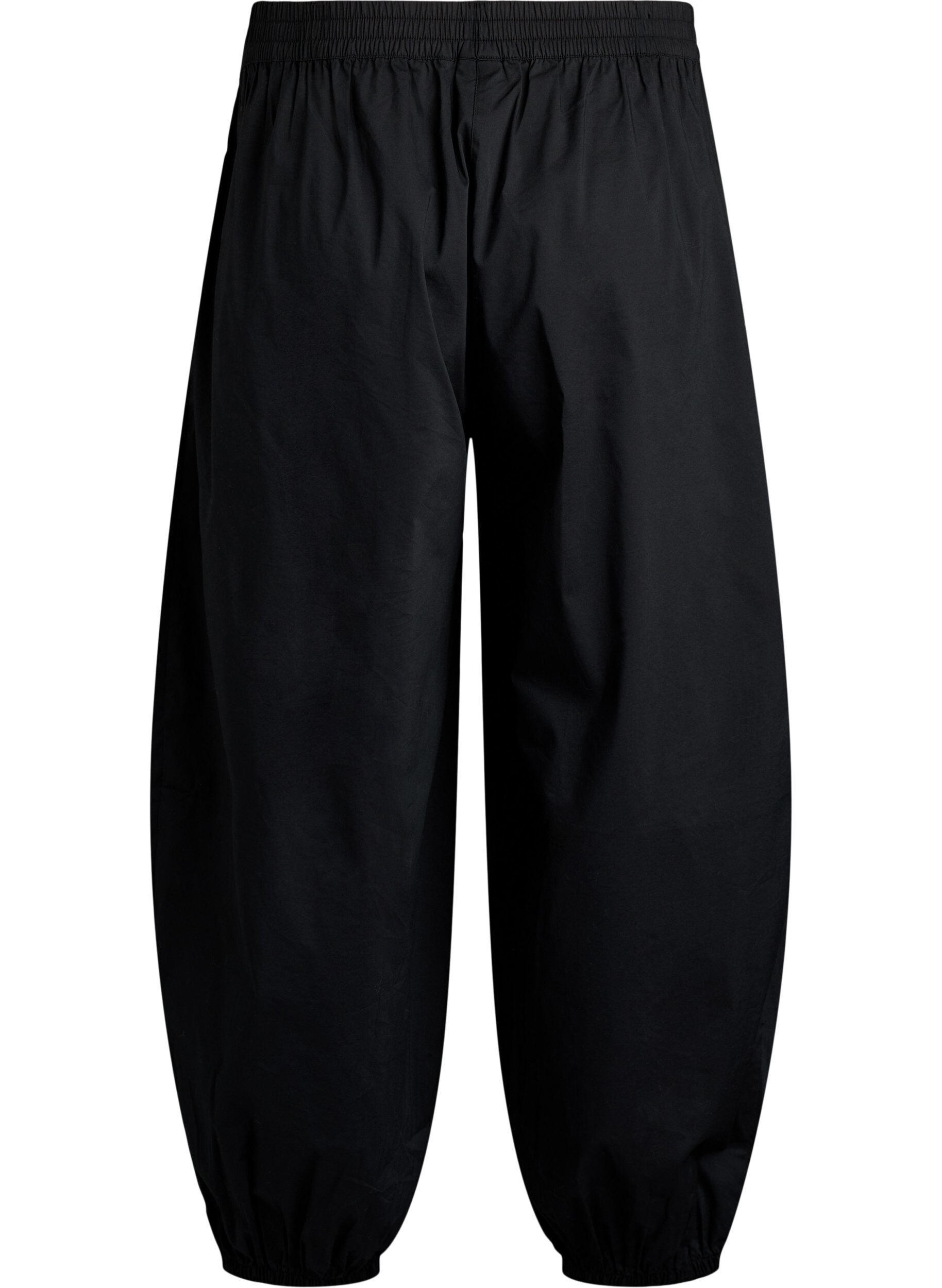 ZizziBallonbroek met zakken en een elastische tailleband, Zwart, Packshot image number 1