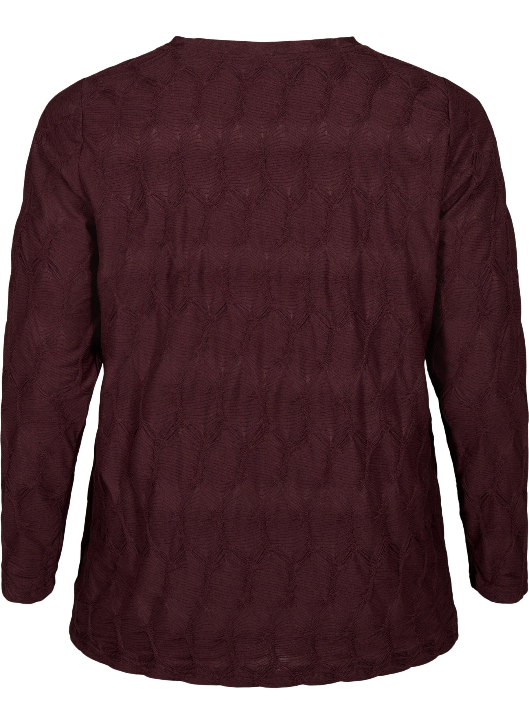 ZizziFLASH - Blouse met lange mouwen en structuur, Fudge, Packshot image number 1