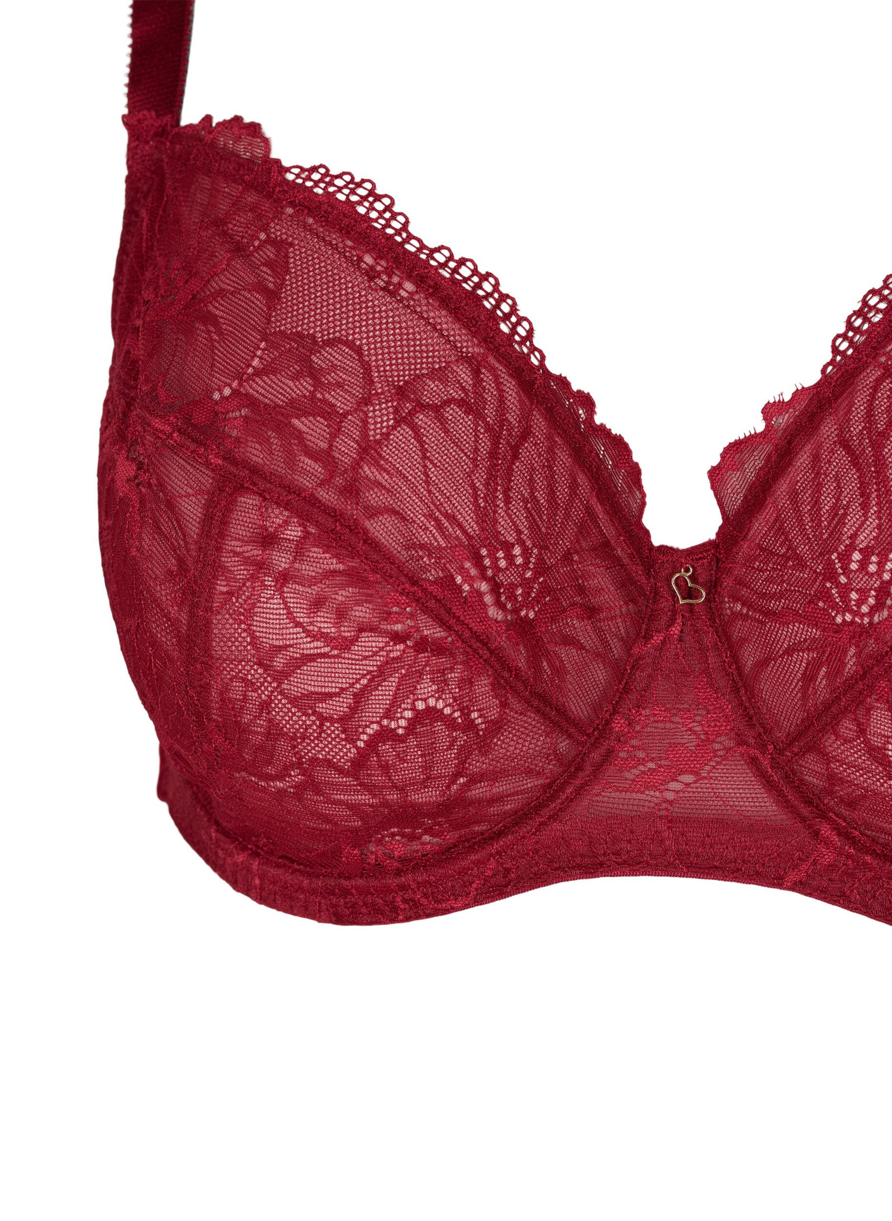 Zizzi Soutien-gorge en dentelle avec armatures, Rhubarb, Packshot image number 2