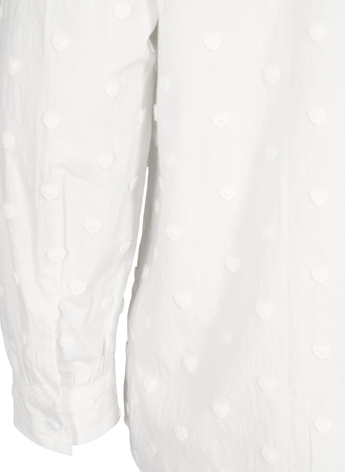 Shirt met kraag en opgenaaide hartjes, Wit, Packshot image number 3