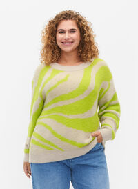 Blouse tricotée douce avec motif, Tender Shoots Comb, Model