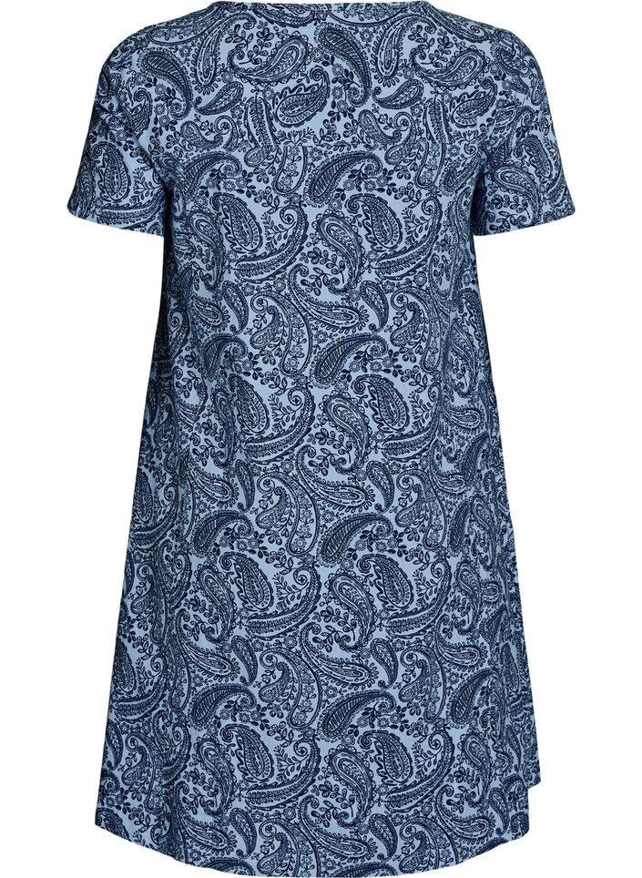 Robe courte &eacute;vas&eacute;e avec imprim&eacute; cachemire, Bleu Clair, Packshot image number 1