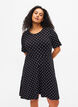 Robe en coton à manches courtes et à pois, Black w. White Dot, Model image number 0