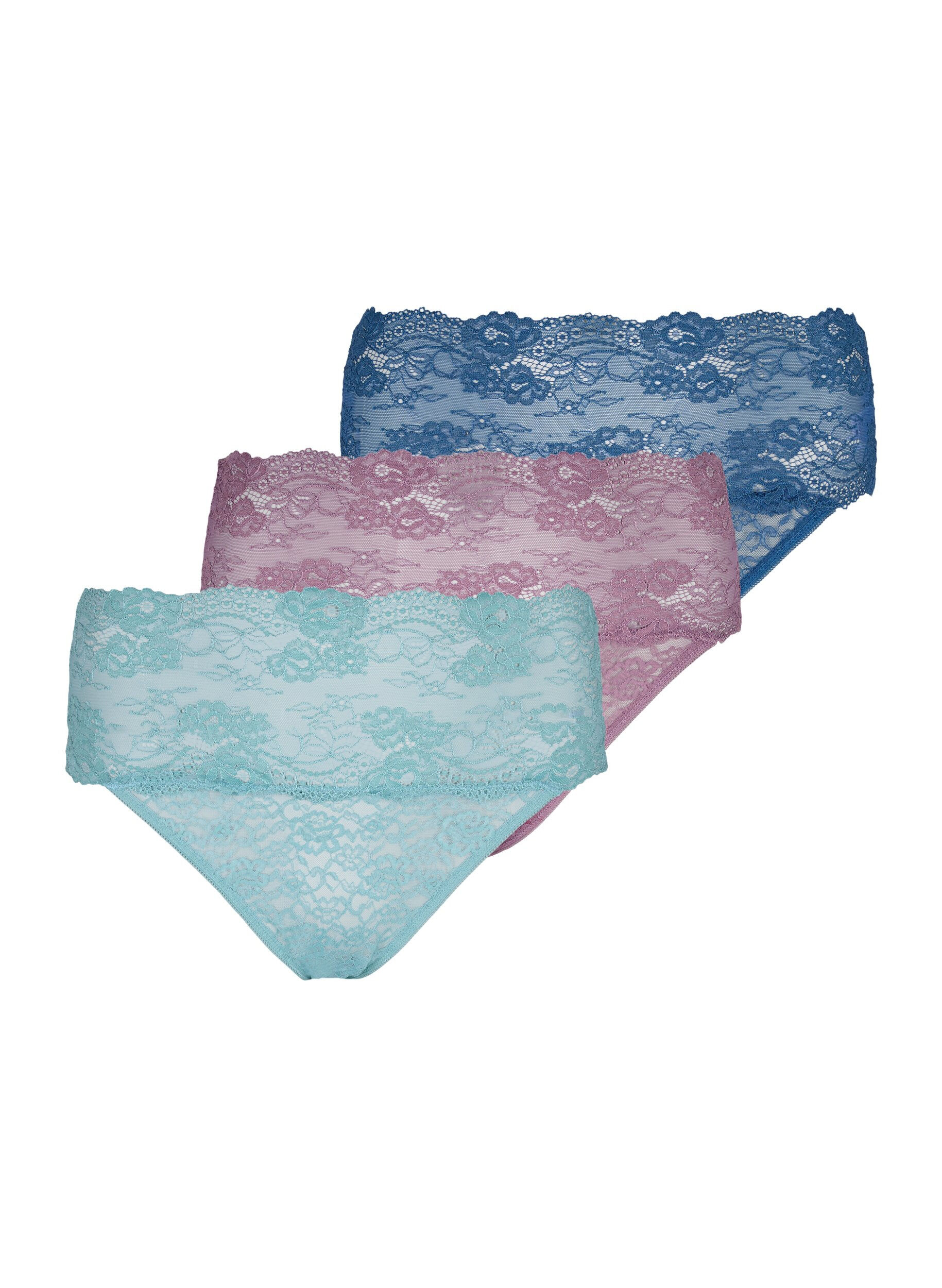 Zizzi String en dentelle &agrave; 3 paires, Mix assortments AW, Packshot image number 0