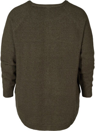 Top en tricot à manches longues avec détails, Forest Night Mel., Packshot image number 1