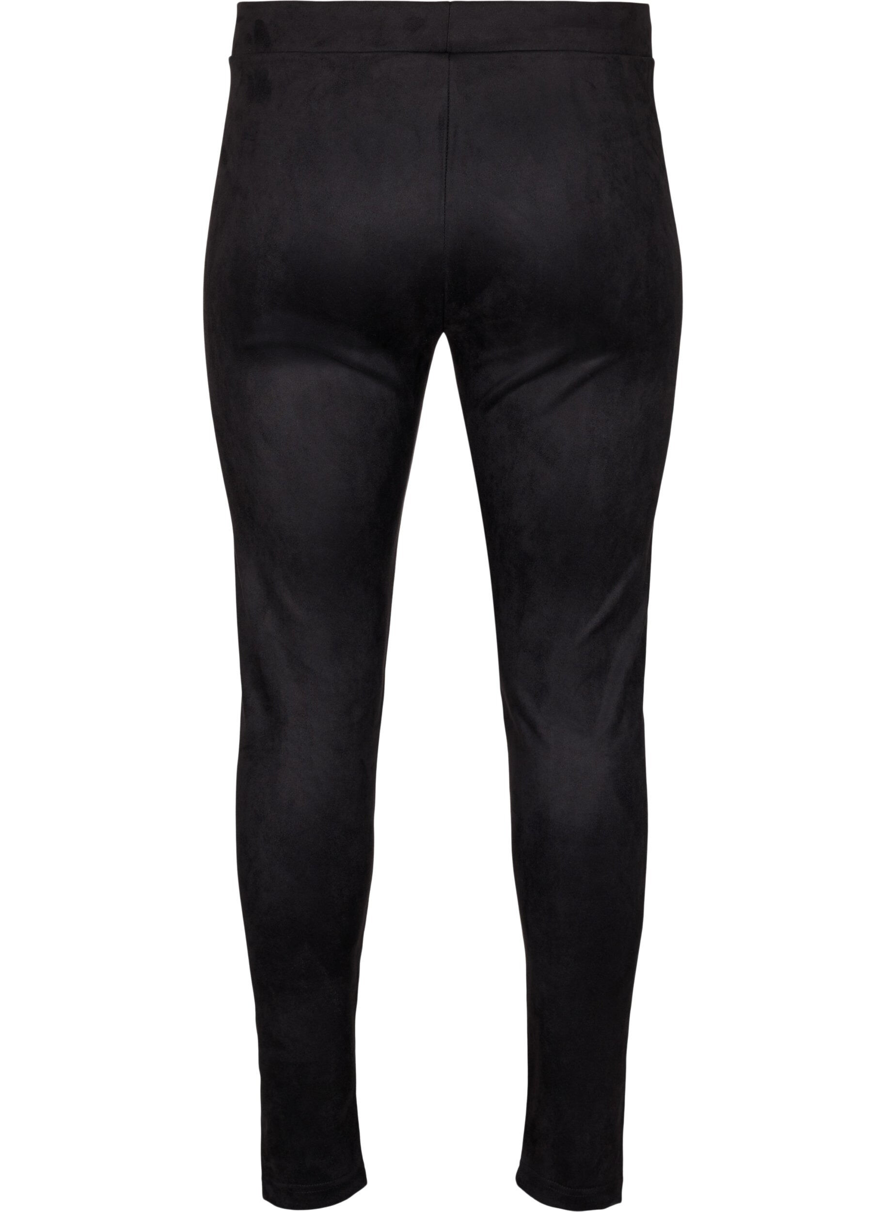 Zizzi Leggings en imitation daim, Black, Packshot image number 1