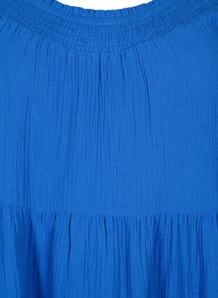 Effen katoenen jurk met bandjes, Victoria blue, Packshot image number 2