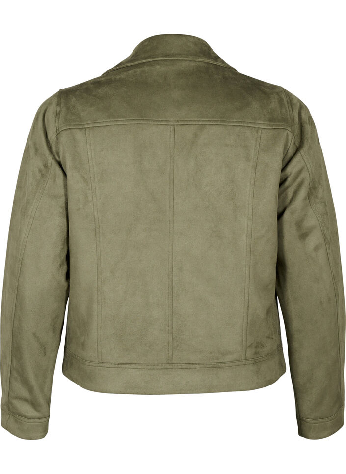 Bikerjas van imitatiesuède, Dusty Olive, Packshot image number 1