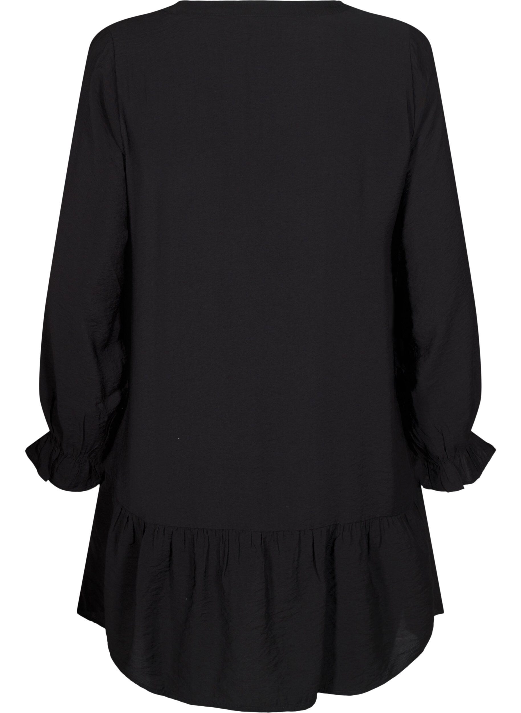 Zizzi Robe courte avec coutures et boutons, Black, Packshot image number 1