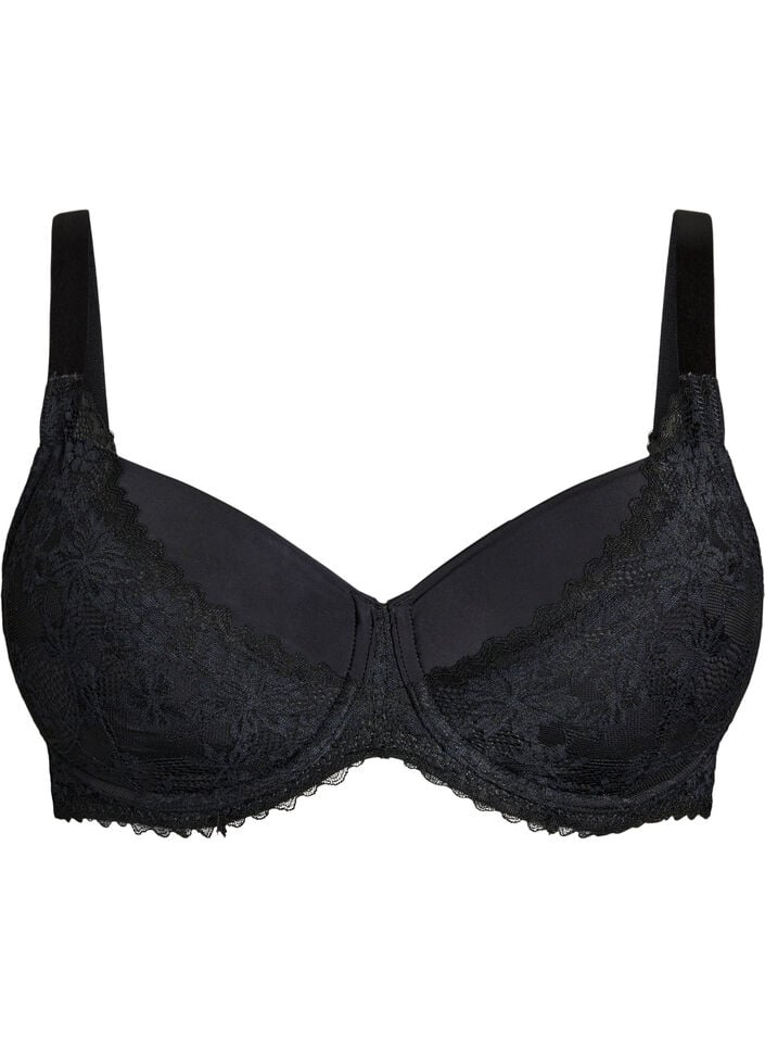 Soutien-gorge rembourr&eacute; avec dentelle, Noir, Packshot image number 0