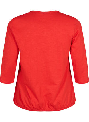 Katoenen blouse met 3/4 mouwen, Fiery Red, Packshot image number 1