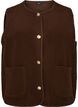 Teddy gilet met knopen en zakken, Bruin, Packshot image number 0