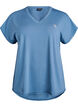 T-shirt met korte mouwen voor workouts en V-hals, Blauw, Packshot image number 0