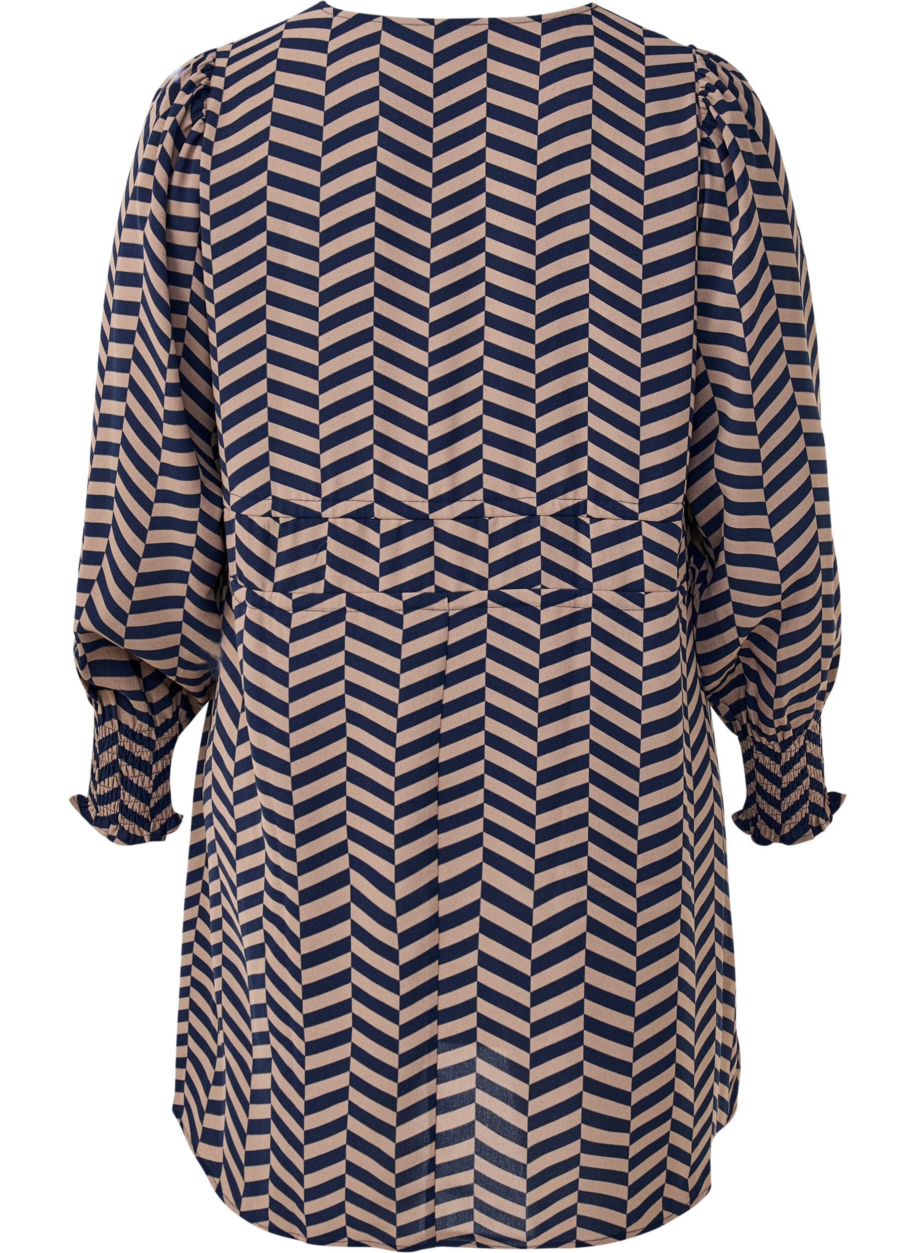 ZizziJurk met strikceinturen in de taille, Blauw, Packshot image number 1