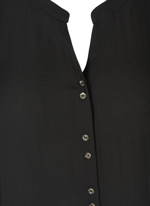 Chemise col V avec boutons, Black, Packshot image number 2