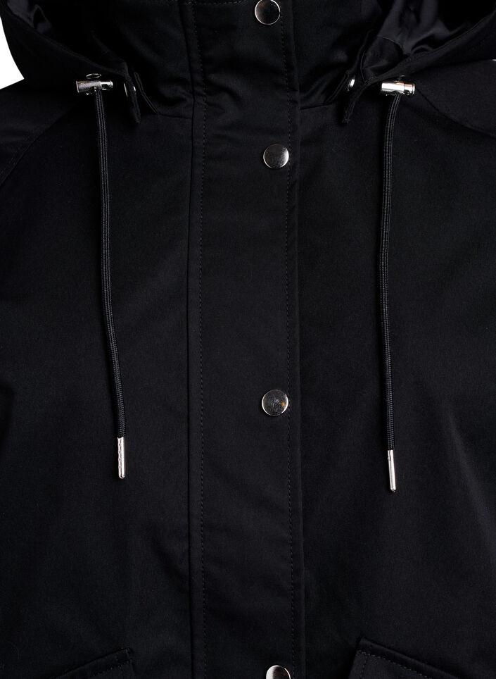Veste courte de printemps avec capuche amovible, Noir, Packshot image number 2