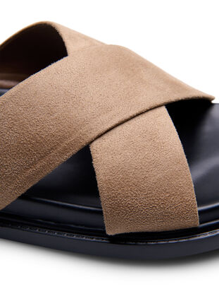 Sandale en faux daim avec lanières croisées, Woodsmoke, Packshot image number 3