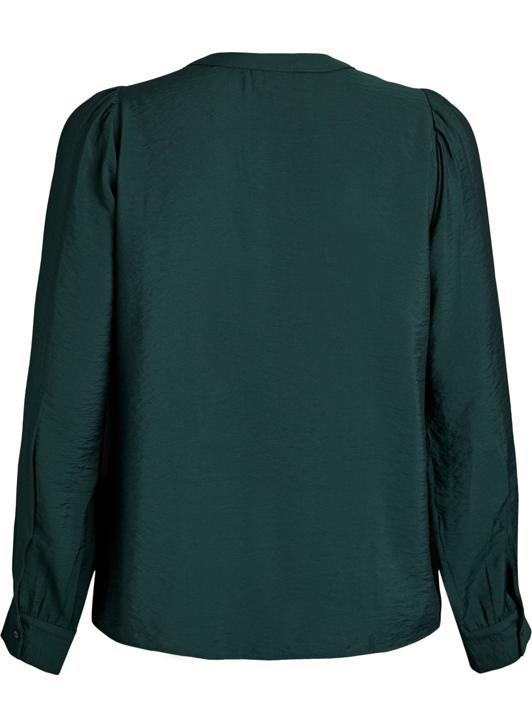 ZizziBlouse met V-hals en geborduurde banden, Groen, Packshot image number 1