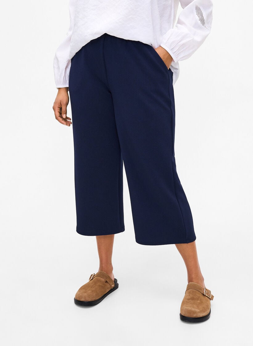 Losse broek met 7/8 lengte, Blauw, Model image number 2