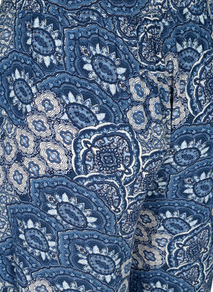 Losse culotte broek in viscose, Asian Blue Print , Packshot image number 3