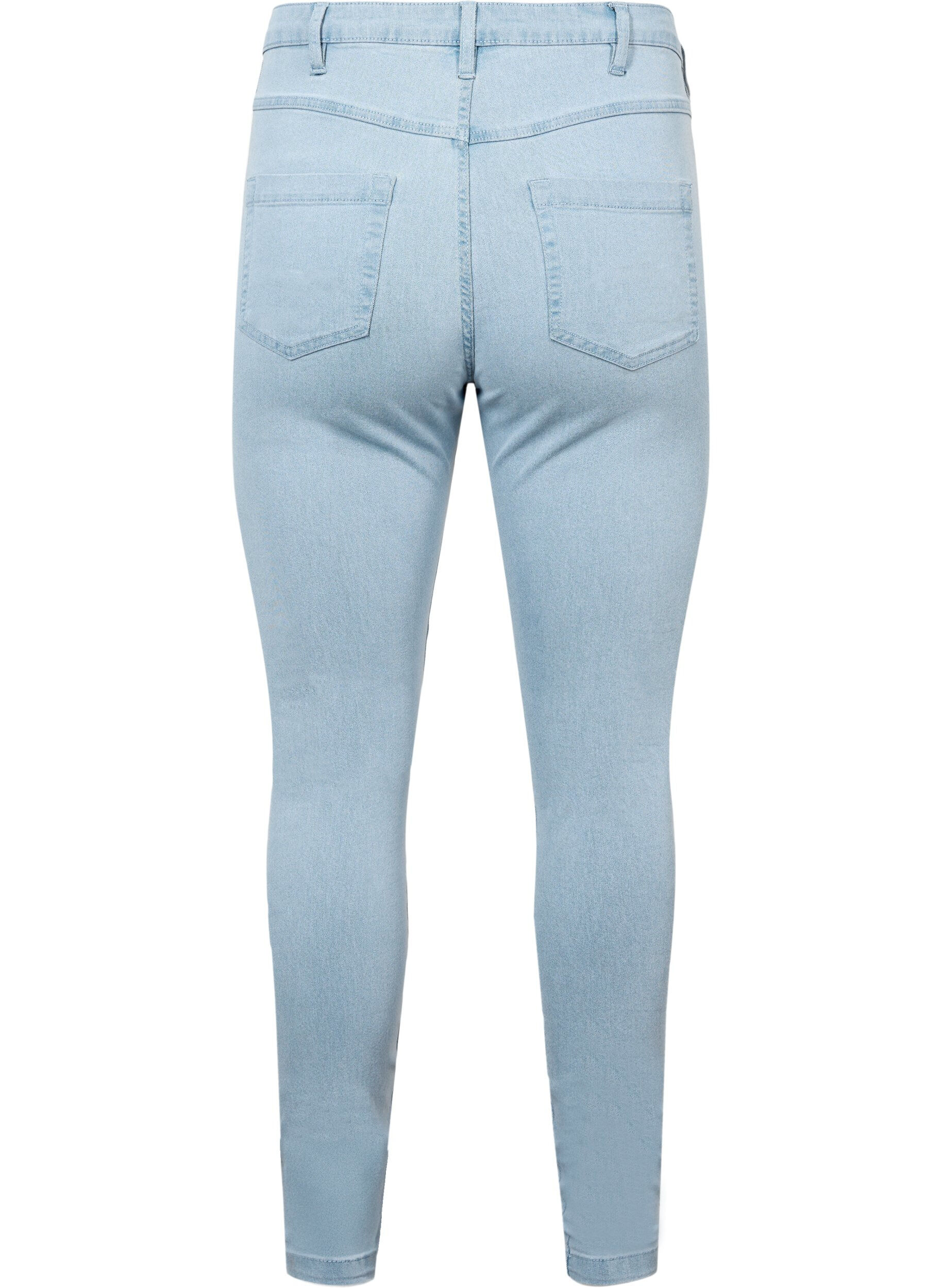 Zizzi Jean Amy super slim taille haute, Bleu Clair, Packshot image number 1