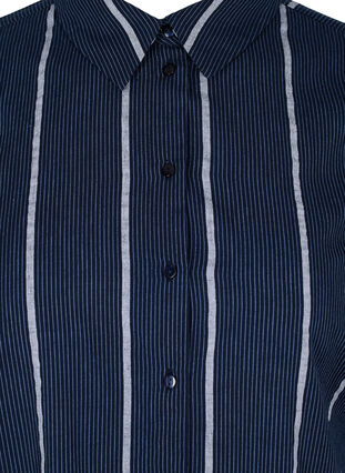 Robe chemise longue à rayures en coton, N.Sky w.White Stripe, Packshot image number 2