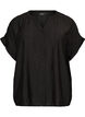 Blouse textur&eacute;e en viscose avec boutons, Noir, Packshot image number 0