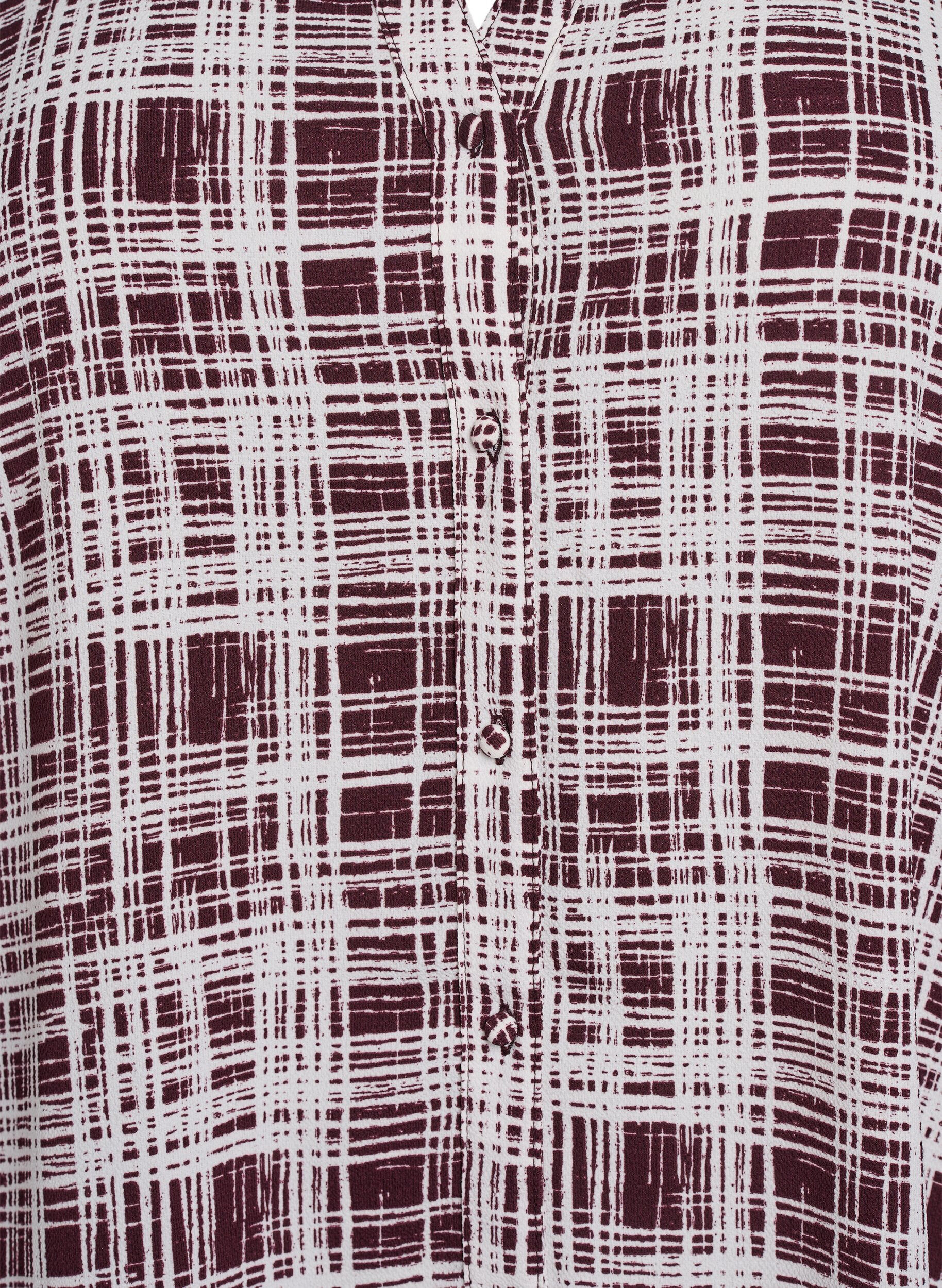 Zizzi Robe midi de forme A avec manches courtes, Bordeaux fonc&eacute;, Packshot image number 2