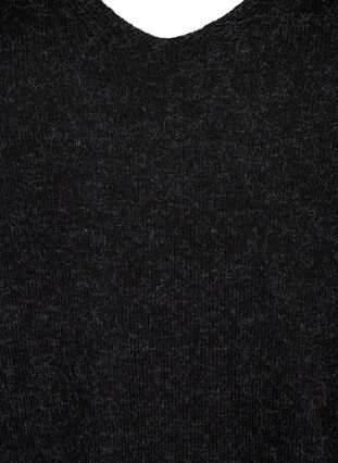 Gebreide jurk met split, Dark Grey Melange, Packshot image number 2