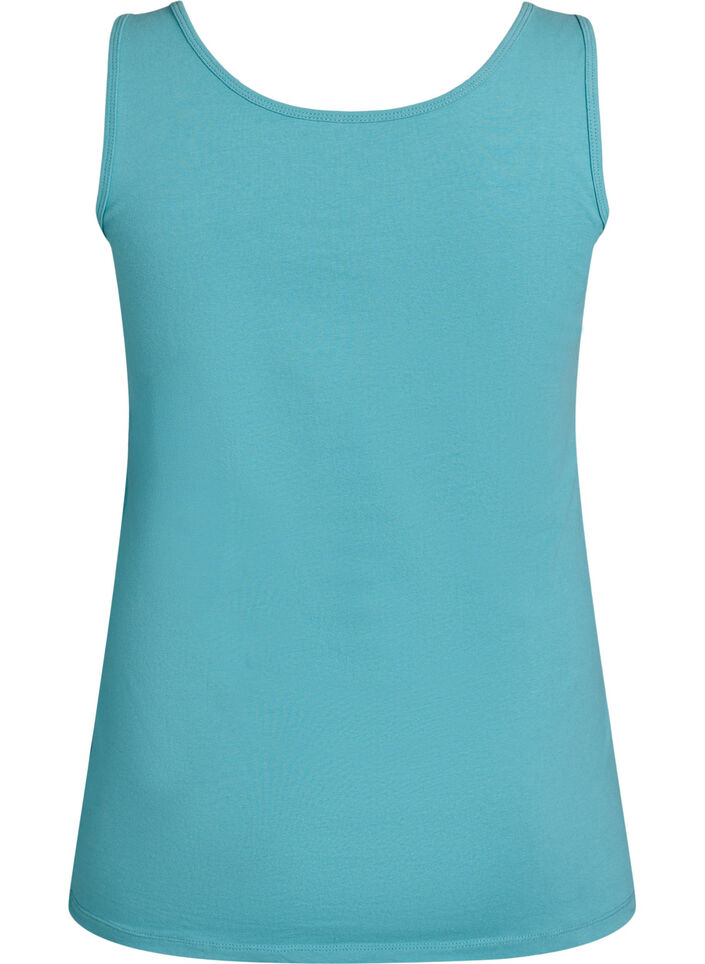 Haut uni Basic en coton, Bleu, Packshot image number 1