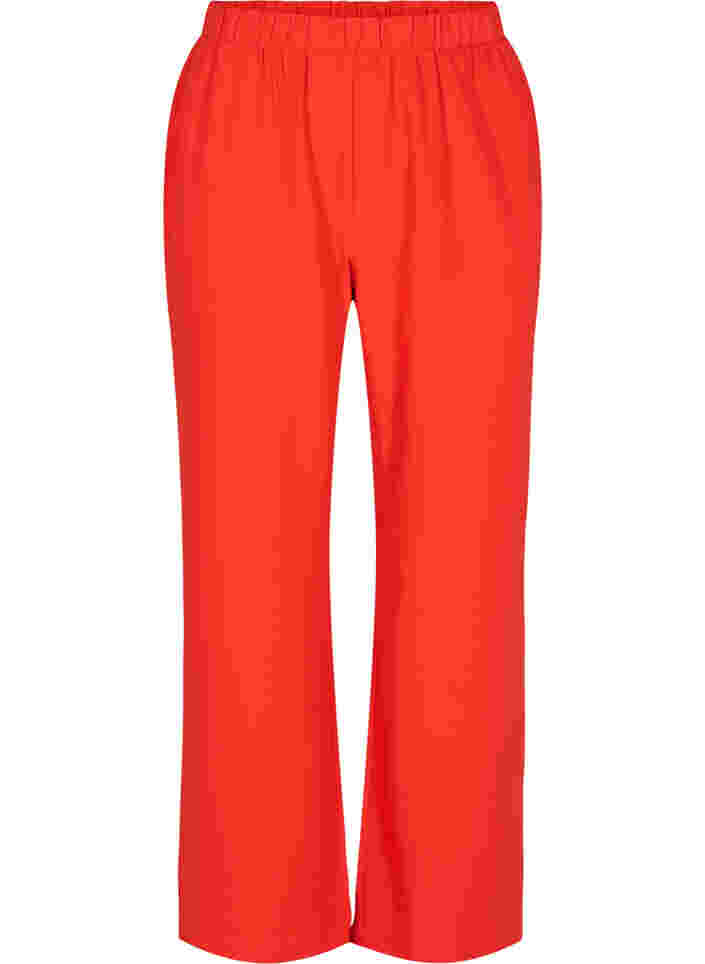Flared broek met elastiek in de taille, Fiery Red, Packshot image number 0