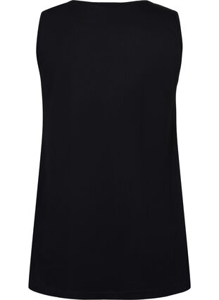 Katoenen top met a-vorm, Black SOLID, Packshot image number 1