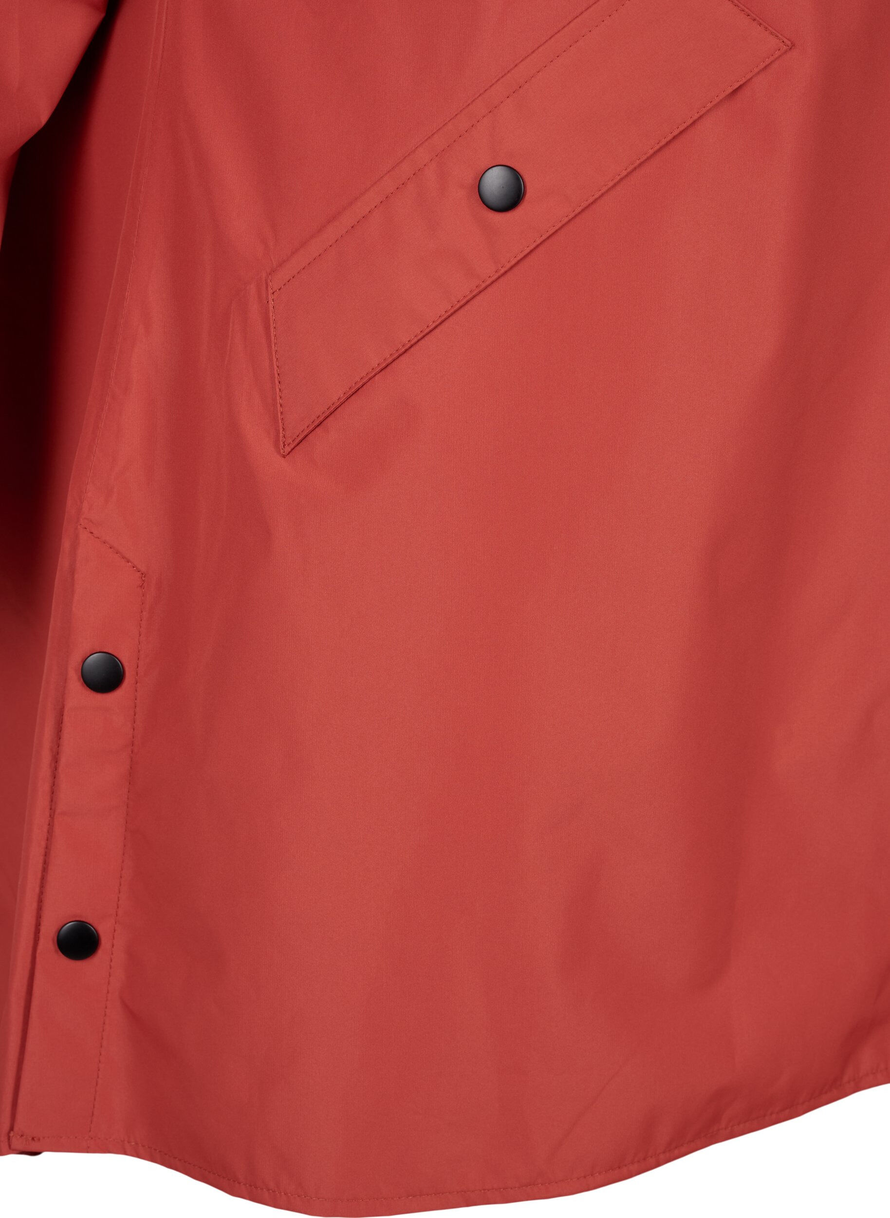 Zizzi Veste de pluie avec poches et capuche, Bordeaux, Packshot image number 3