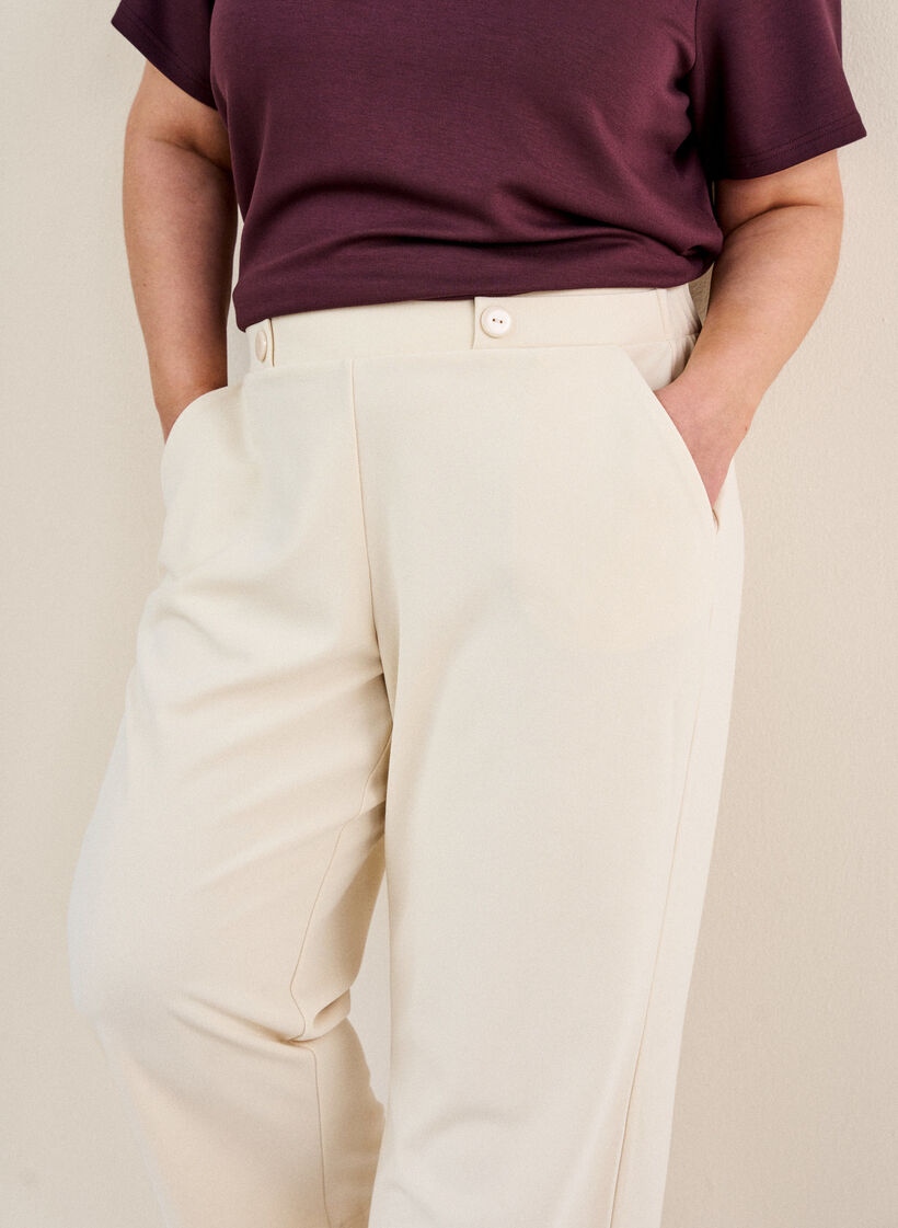 7/8 broek met losse pasvorm, Beige, Model image number 3