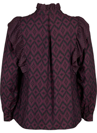 Chemise blouse en viscose avec des détails froncés, Winetasting w. Black, Packshot image number 1