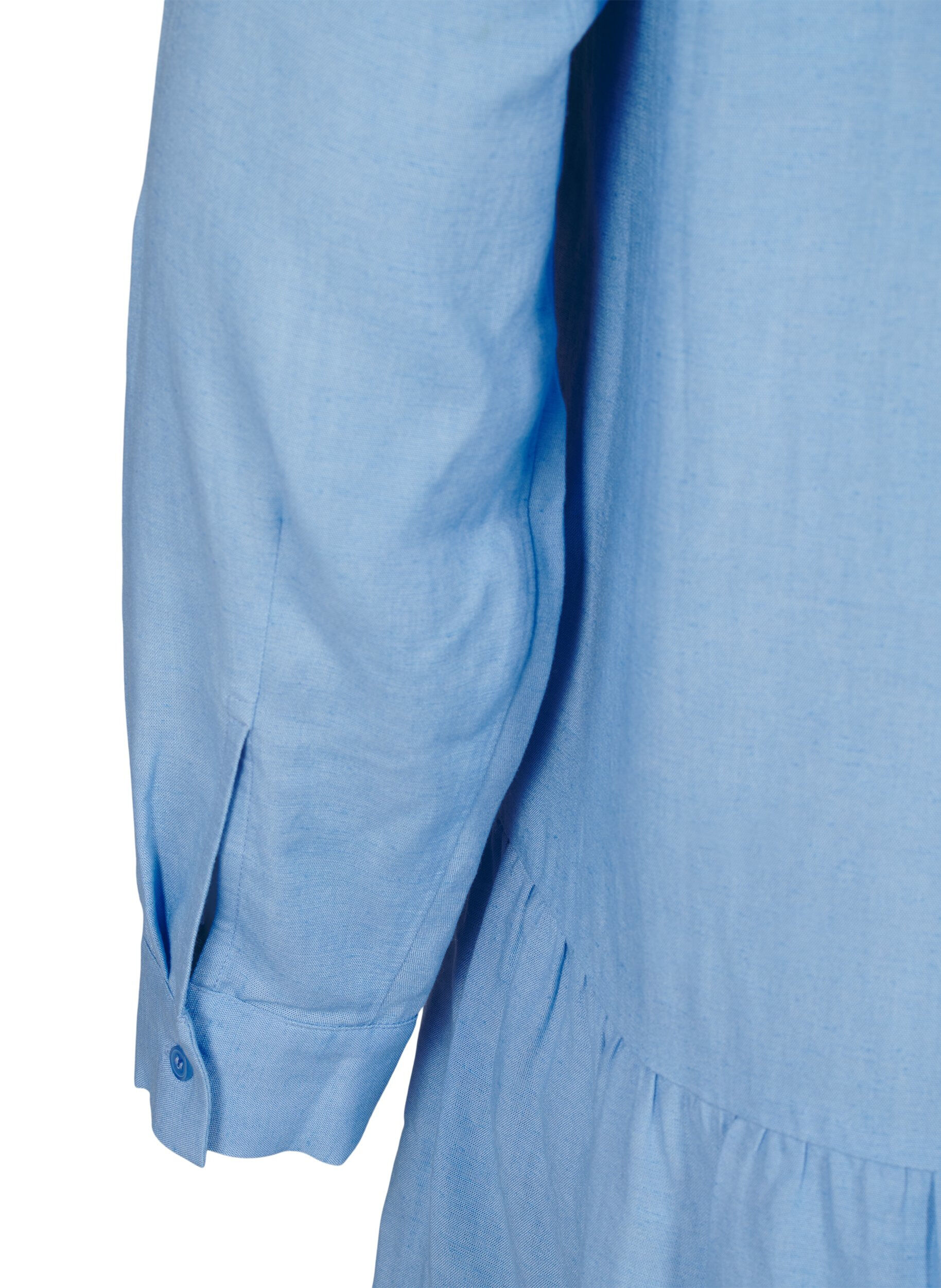 Zizzi Tunique &agrave; col en V et d&eacute;tails fronc&eacute;s, Bleu Clair, Packshot image number 3