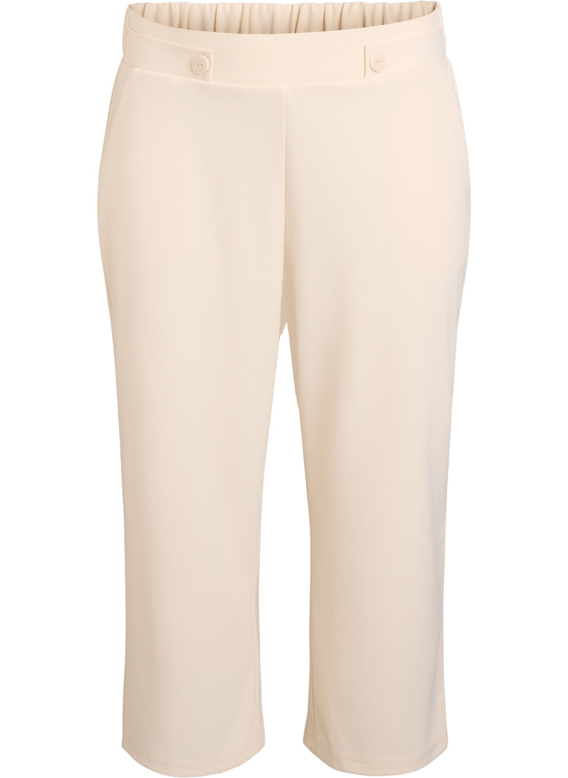 Zizzi7/8 broek met losse pasvorm, Beige, Packshot image number 0