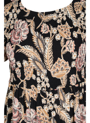 Viscose jurk met print en smokwerk, Paisley Flower, Packshot image number 2