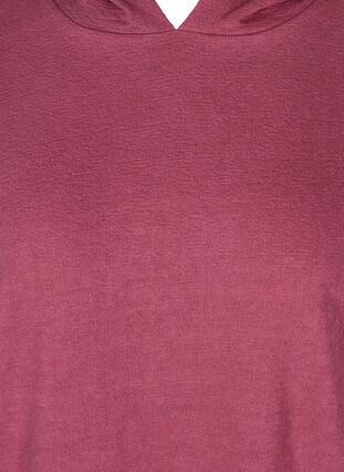 Katoenen sweatshirt met capuchon en high-low effecet, Violet Quartz, Packshot image number 2