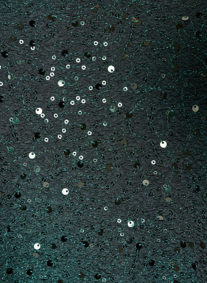 Blouse &agrave; sequins avec manches ballon, Vert fonc&eacute;, Packshot image number 2