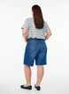 Strakke pasvorm denim shorts met strikriem, Blauw, Model image number 2
