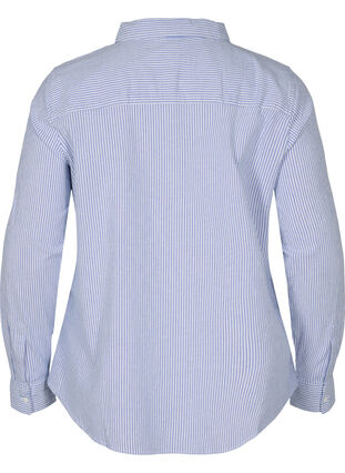 Chemise à manches longues en coton, Blue Striped, Packshot image number 1
