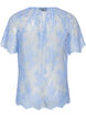 Korte mouwen kanten blouse met striksluiting, Paars, Packshot image number 1