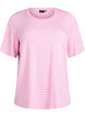 T-shirt met TENCEL&trade; Lyocell en strepen, Roze, Packshot image number 0