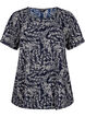 FLASH - Blouse met korte mouwen en print, Off White Blue Leaf, Packshot image number 0