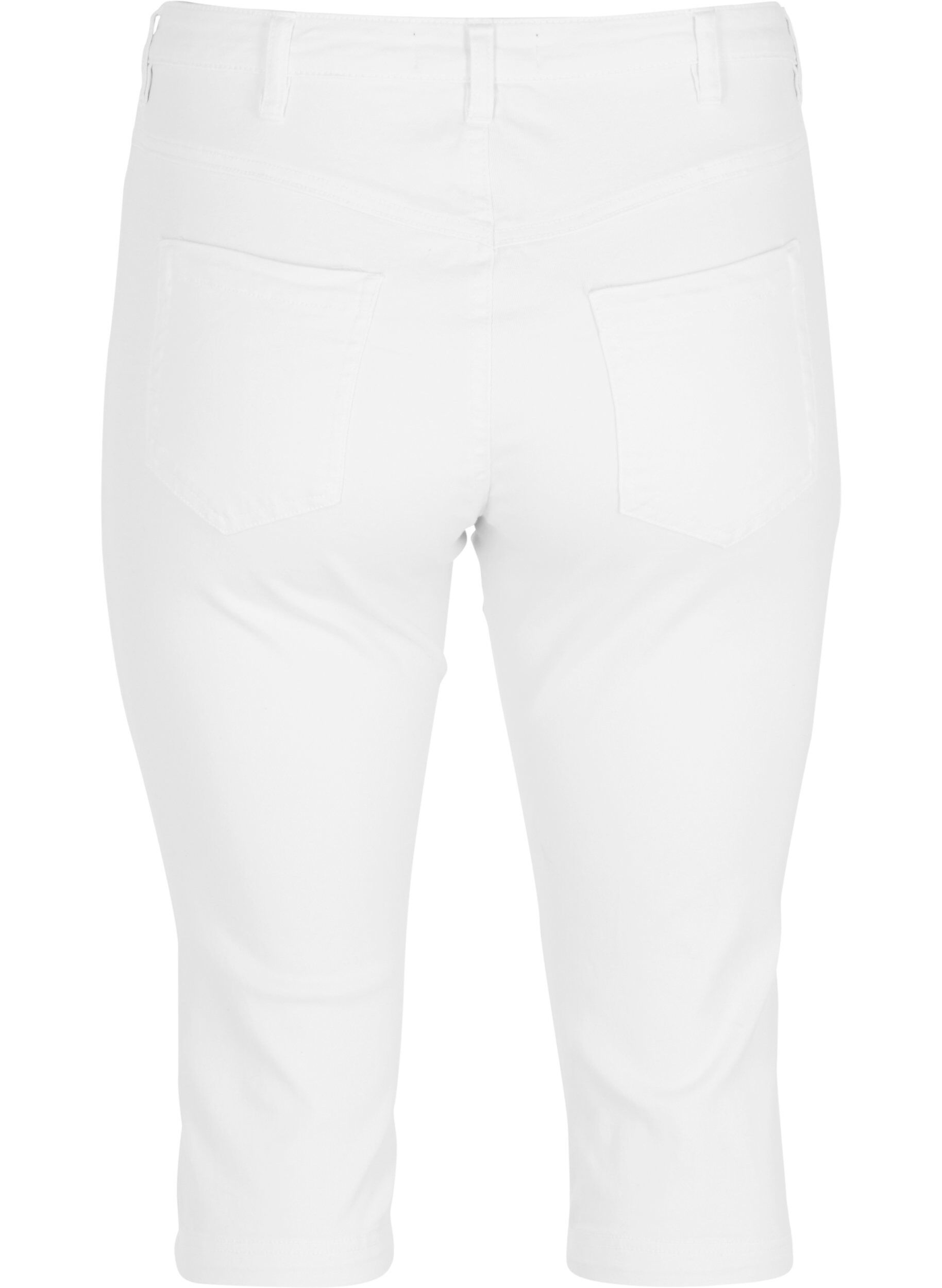 ZizziHigh waist Amy capri jeans met super slim fit, Wit, Packshot image number 1