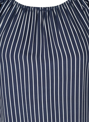 Blouse en viscose rayée à manches courtes, Blue White stripe, Packshot image number 2