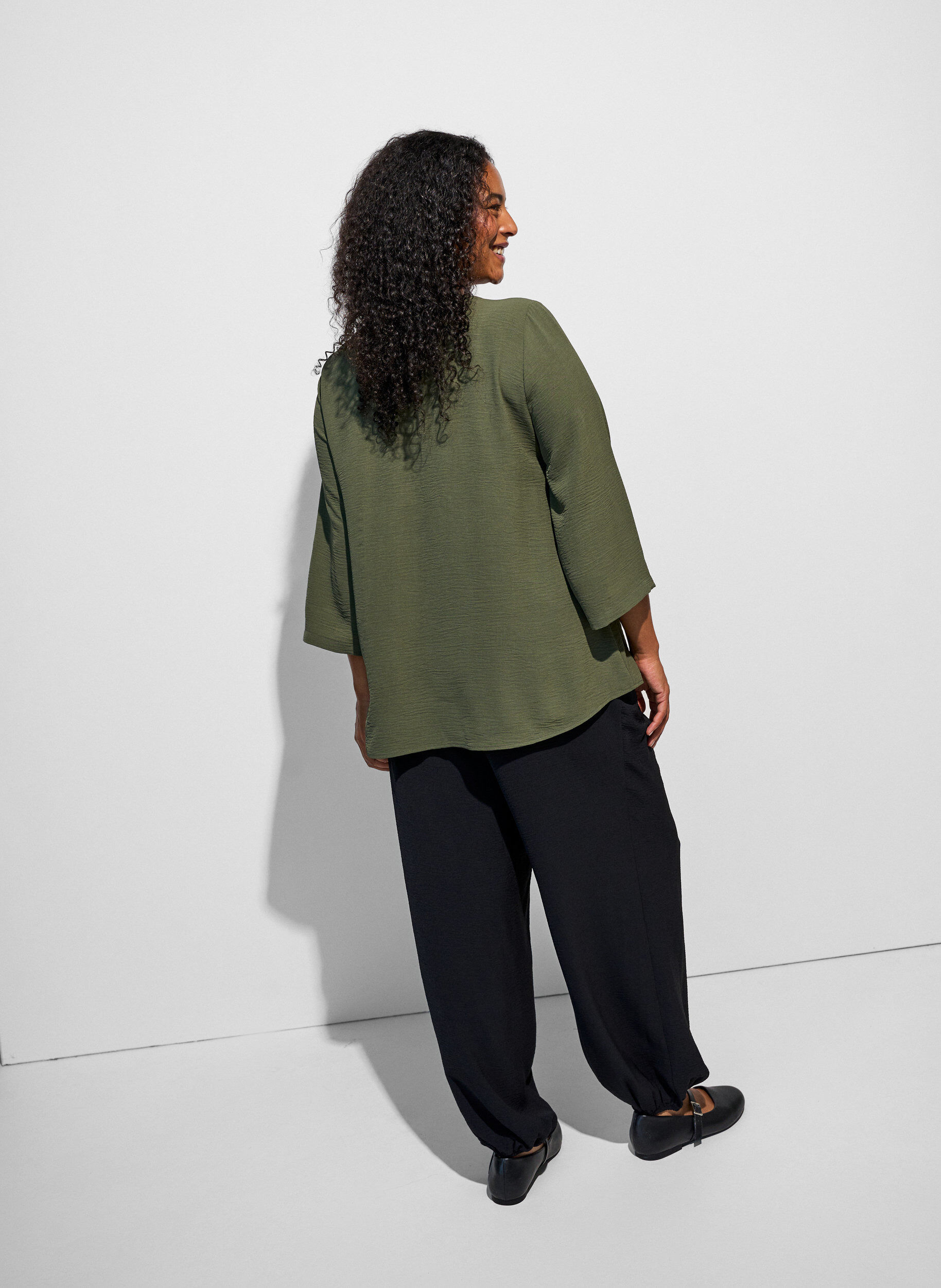 ZizziBlouse met 3/4 mouwen, Groen, Model image number 2