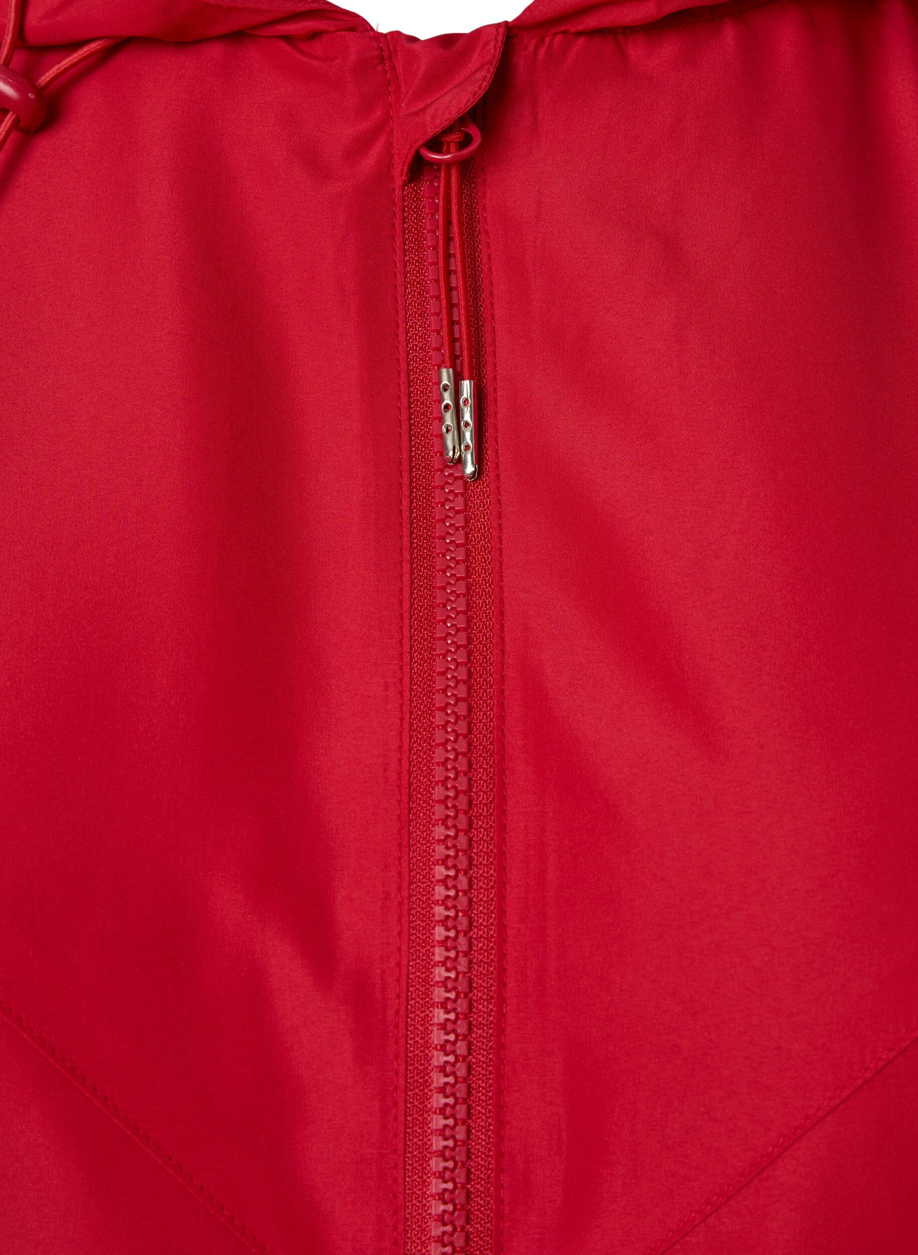 Zizzi Veste courte avec capuche et bas r&eacute;glable, Tango Red, Packshot image number 2